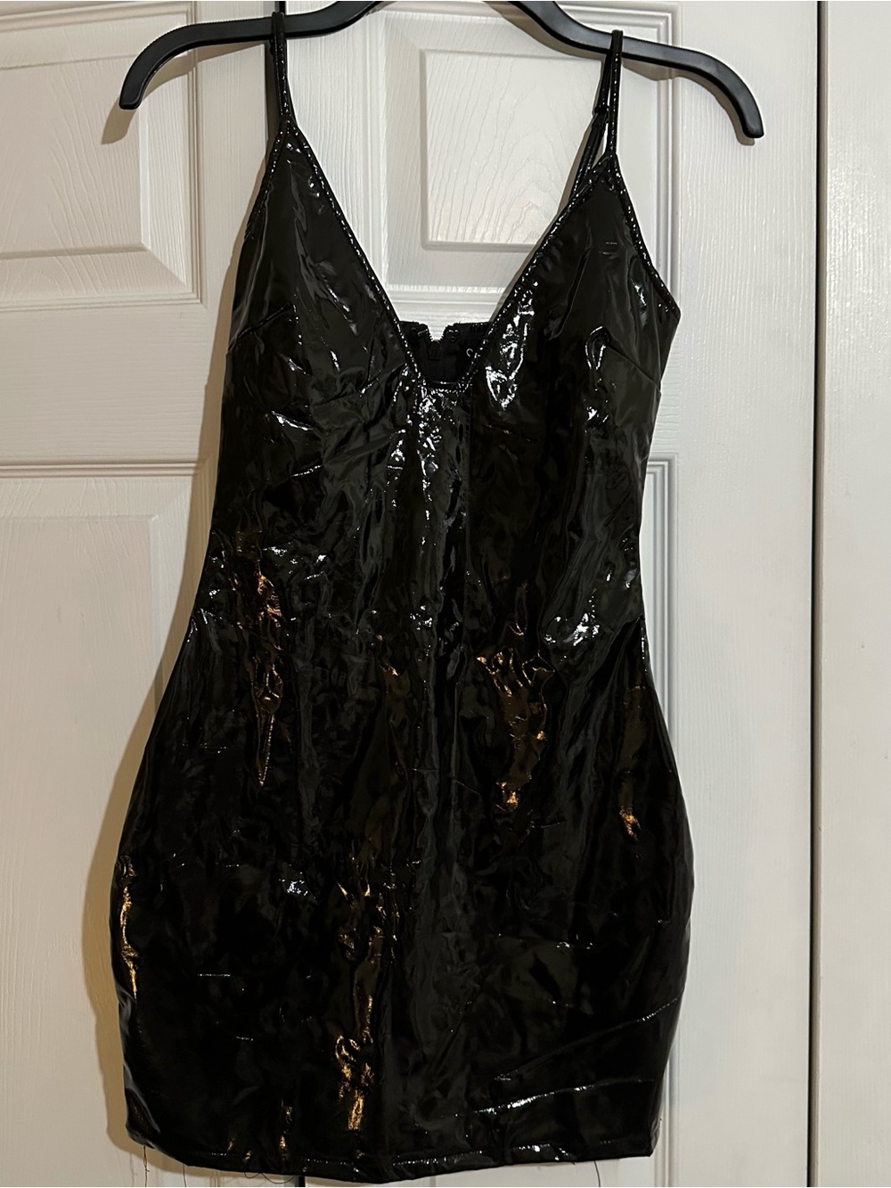 Black Patent Slip Dress